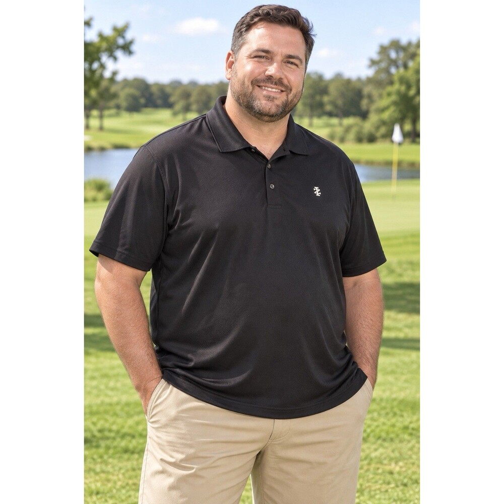 IZOD Golf Men’s 2XL Black Performance Polo Shirt Short Sleeve Logo Casual